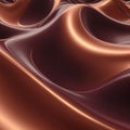 Crimson Flow Abstract Fluid Dynamics in Copper Red 3D Render Royalty Free Stock Photo