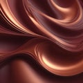 Crimson Flow Abstract Fluid Dynamics in Copper Red 3D Render Royalty Free Stock Photo