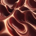 Crimson Flow Abstract Fluid Dynamics in Copper Red 3D Render Royalty Free Stock Photo
