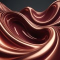 Crimson Flow Abstract Fluid Dynamics in Copper Red 3D Render Royalty Free Stock Photo
