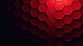 Crimson hexagonal pattern illuminated by red light abstract background texture. Generative AI Royalty Free Stock Photo