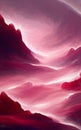 Crimson lands of fantasy - abstract digital art