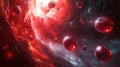 Crimson Nebula Worlds Celestial Bodies Orbiting Royalty Free Stock Photo