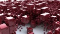 Crimson Nexus: A Network of Small Metallic Cubes in 3D