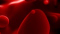 crimson organic dense amorphic fluid bokeh backdrop - abstract 3D illustration