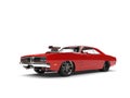 Crimson red American vintage muscle car Royalty Free Stock Photo