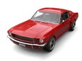 Crimson red American vintage muscle car Royalty Free Stock Photo