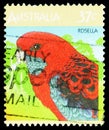 Crimson Rosella Platycercus elegans, Australian Wildlife serie, circa 1987