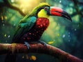 Ai Generated illustration Wildlife Concept of Crimson Rumped Toucanet