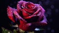 Crimson Symphony: A Drip Painting Rose for a Passionate Valentine\'s Day Royalty Free Stock Photo