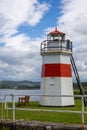View of the lighthouse at Crinan in Argyll and Bute, Scotland on May 30, 2024 Royalty Free Stock Photo