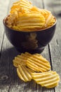 Crinkle cut potato chips. Royalty Free Stock Photo