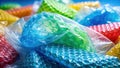 Crinkled Bubble Wrap on Light Blue A Visual Representation of Plastic Pollutions Environmental Impact and the Urgency Royalty Free Stock Photo