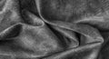 Crinkled gray cotton fabric with visible texture