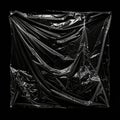 Crinkled Transparent Plastic Wrap Texture Background Black Gray Reflections Royalty Free Stock Photo