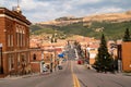 Downtown cityscape view of the tourist gambling town high in the Rocky Mountains, Royalty Free Stock Photo