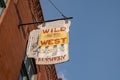 Sign for Wild West Casino and Brewery, vintage and faded