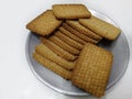 Cripsy sweet biscuits on a plate