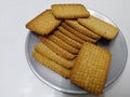 Cripsy sweet biscuits on a plate