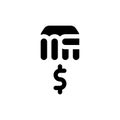 Crisis Bankrupt Punch Bank Glyph Style Icon, Logo, Vector