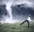 Crisis and business storm Royalty Free Stock Photo