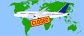 Crisis concept of airlines, business travel, and tourism. Lockdown for Coronavirus COVID-19 epidemic