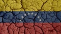 Crisis Concept: Mud Cracks With Venezuela Flag