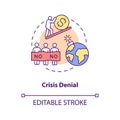 Crisis denial concept icon