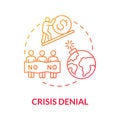 Crisis denial gradient concept icon