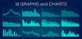 Crisis. Graphs and charts templates. Business infographics. Statistic and data, bankruptcy, financial crisis, money loss, down