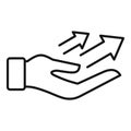 Crisis help hand icon, outline style