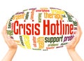 Crisis hotline word hand sphere cloud concept Royalty Free Stock Photo