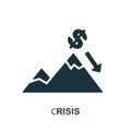 Crisis icon. Monochrome sign from crisis collection. Creative risis icon illustration for web design, infographics and Royalty Free Stock Photo