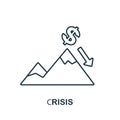 crisis icon. Line element from crisis collection. Linear crisis icon sign for web design, infographics and more. Royalty Free Stock Photo