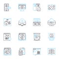 Crisis management linear icons set. Contingency, Mitigation, Preparedness, Response, Recovery, Strategic, Communication