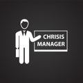 Crisis manager on black background