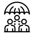 Crisis manager protection icon, outline style