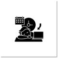 Crisis marker procrastinator glyph icon Royalty Free Stock Photo