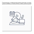 Crisis marker procrastinator line icon