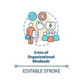 Crisis of organizational misdeeds concept icon