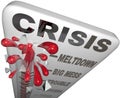 Crisis Thermometer Meltdown Mess Trouble Emergency Words Royalty Free Stock Photo