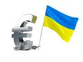 Crisis in ukraine, ukrainian flag euro sign