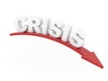 Crisis word on red arrow Royalty Free Stock Photo