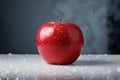 Crisp Apple on Grey Background - A Minimalistic Still Life of Fresh and Nutritious Fruit