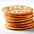 A crisp array of saltine crackers, neatly arranged against a clean white background