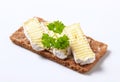 Crisp bread with cheese Royalty Free Stock Photo