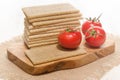 Crisp bread with fresh tomato Royalty Free Stock Photo