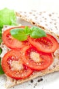 Crisp Bread With Tomato Royalty Free Stock Photo