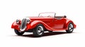 Crisp And Clean 3d Rendering Of A Red Roadster In Tamara De Lempicka Style