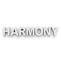 Harmony 3D Text on White Background Royalty Free Stock Photo